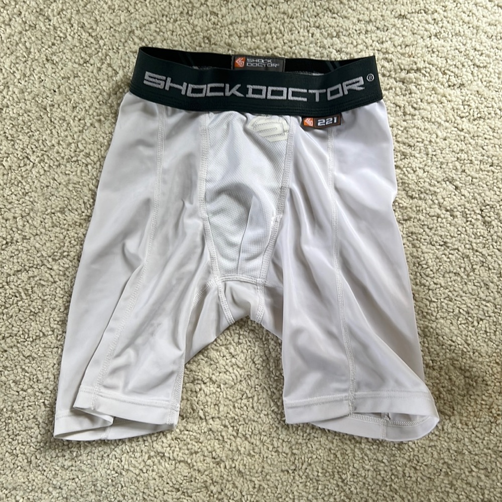 Shock Doctor Compression Shorts, Youth Size medium NO CUP